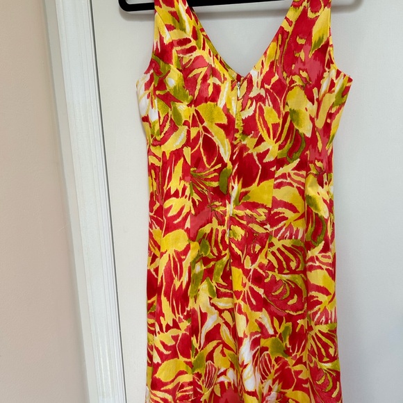 Ralph Lauren Sleeveless Flowered Midi Dress Size 10 - Picture 5 of 11